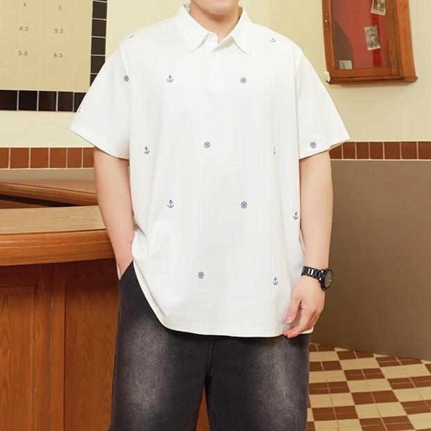 Plus Size Trend Moisture Wicking Soft High Quality Breathable Men's Loose Polo Shirt--Wrinkle Resistant Casual Sports Short Sleeve Neck Shirt