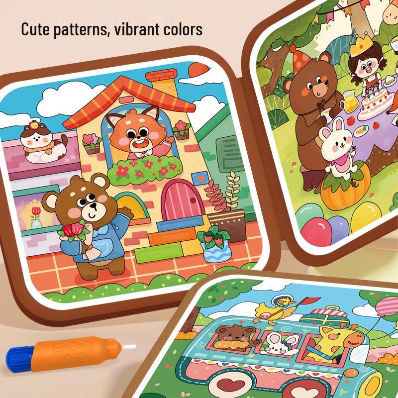 Wiederverwendbares magisches Wasser-Malbuch für Kinder - Früherziehung und ruhiges Aktivitätsspielzeug