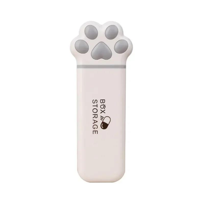 

Mini Cat Claw Medicine Storage Box Portable Travel Daily 3Grids Pill Cases Pill Dispenser Box Fish Oils Store Small Items сірий