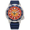 Promaster Dive Eco-Drive Wristwatch 44mm Blue and Orange Dial ISO Certified Luminous Hands and Markers Rotating Bezel