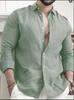 Men S Long Sleeve Solid Color Casual Cotton Linen Shirt