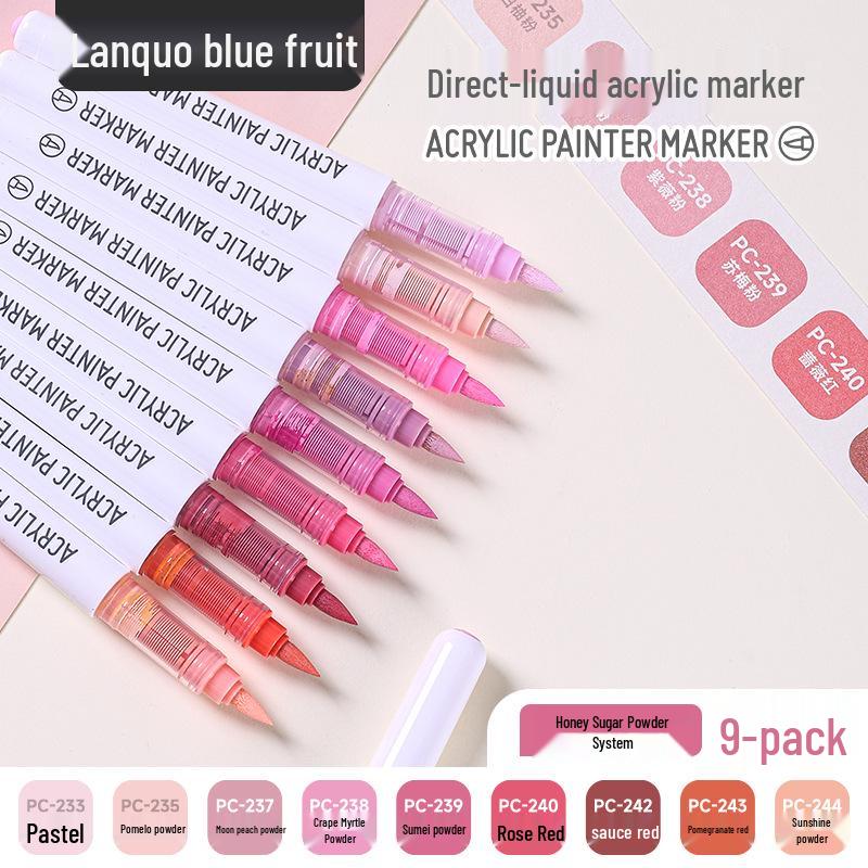 Blue Misty Rain Series: Layerable Liquid Acrylic Markers for Kids & Students Inspiration at Fingertips