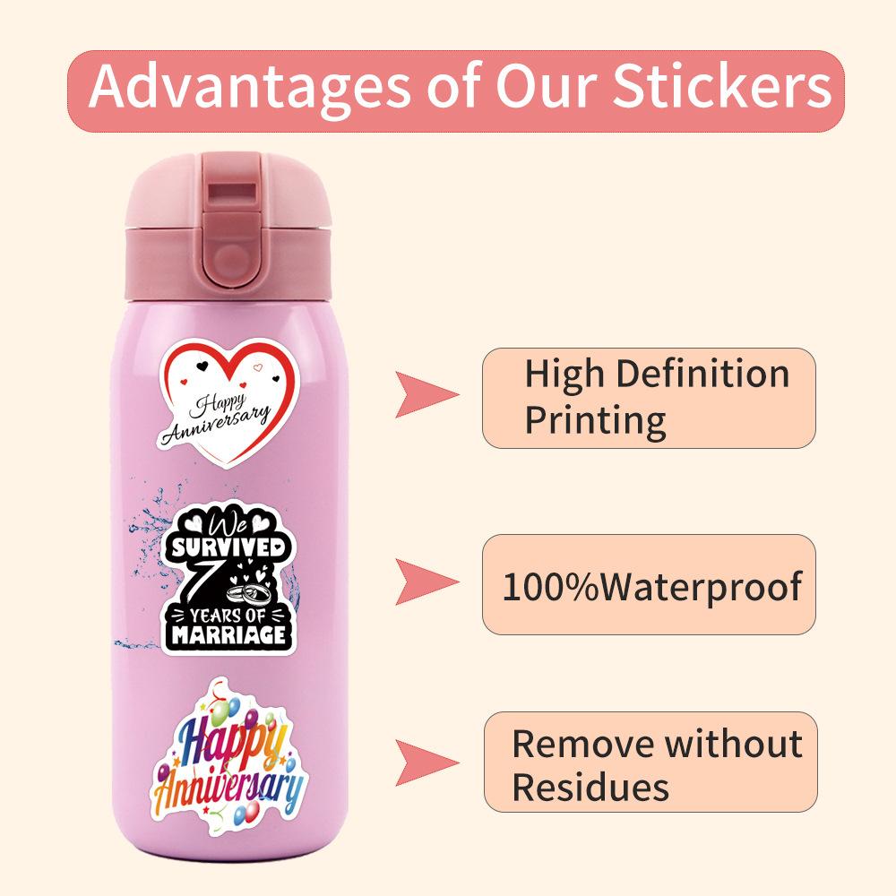 50 New Anniversary Graffiti Stickers Waterproof Suitcase Mobile Phone Skateboard Stickers
