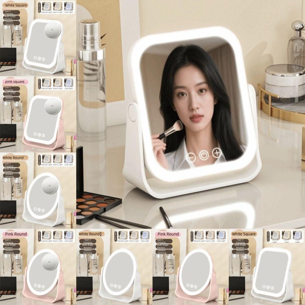 Wendbarer LED Make-up Spiegel 3 Farben Make-up Beauty Spiegel 5x Vergrößerungsspiegel mit LED Reise