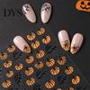 Halloween Nail Accessories Pumpkin Art Stickers, Spider Web Plants Leaves Manicure Decals Decor Decals, Self-Adhesive Stickers for Women and Girls