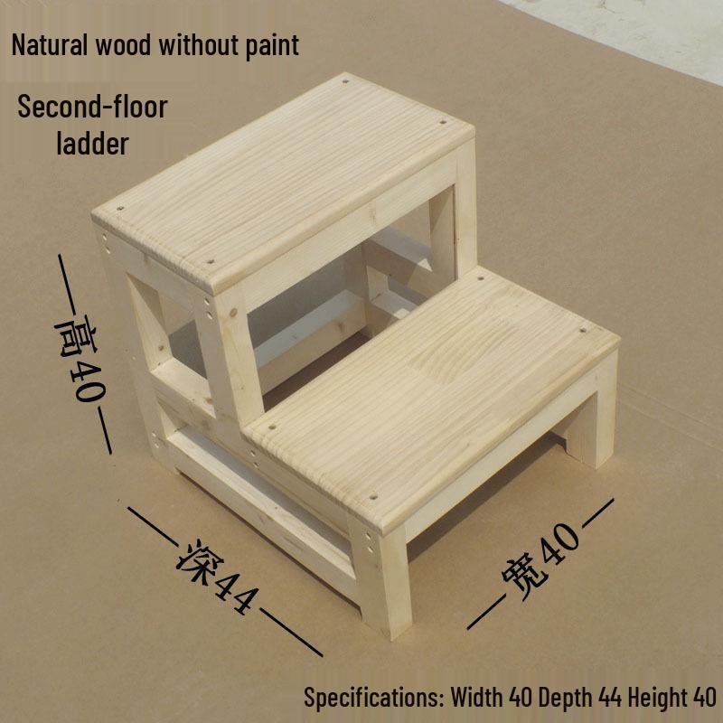 Compact Folding Solid Wood Step Stool & Ladder for Home Use