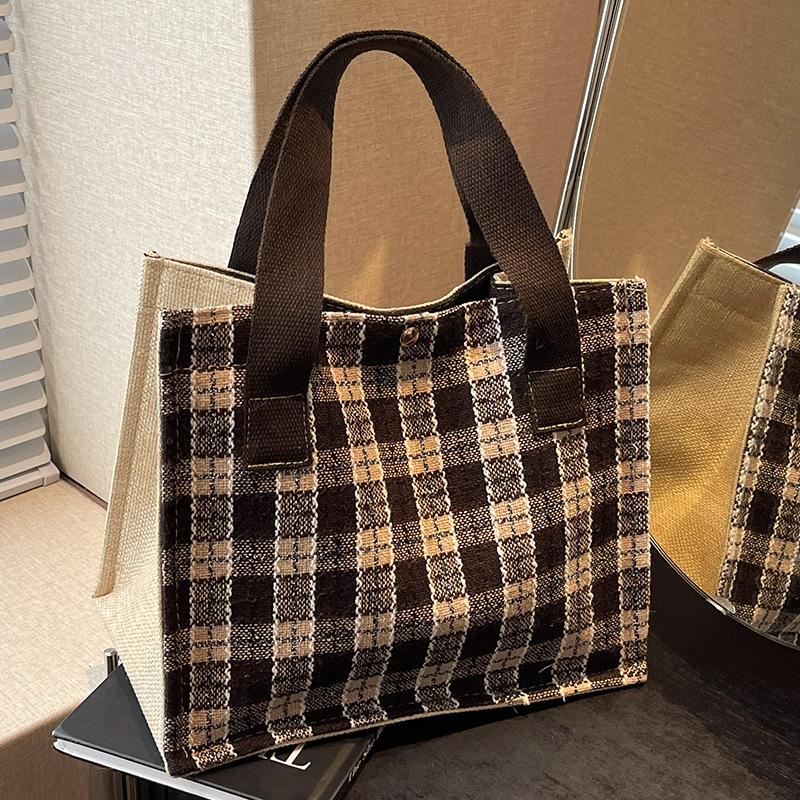 High-end Niche Woven Bag for Women Lunch Box Bento Bag Ins Japanese Girl Fashion Shoulder Bag