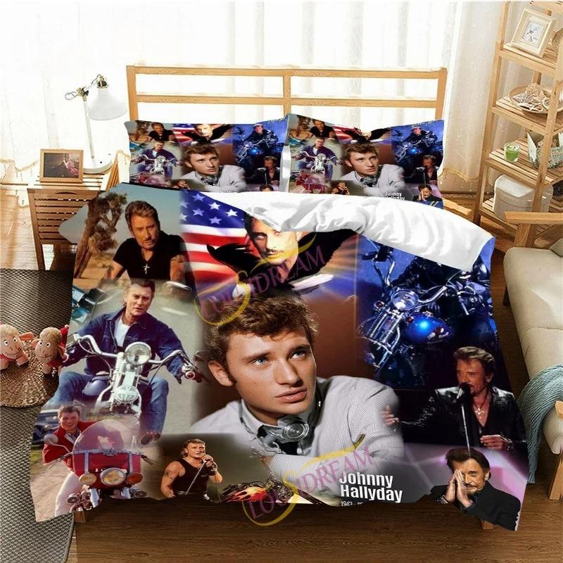 France Rock Singer J-Johnny H-Hallyday Bedding Set Single Twin Full Queen King Size Bed Set Aldult Kid Bedroom Duvet Cover Sets