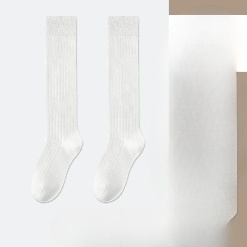 

Весенне-осенние серые носки до икр для женщин, тонкие носки для похудения ног, осенне-зимние длинные носки 1 pair белый