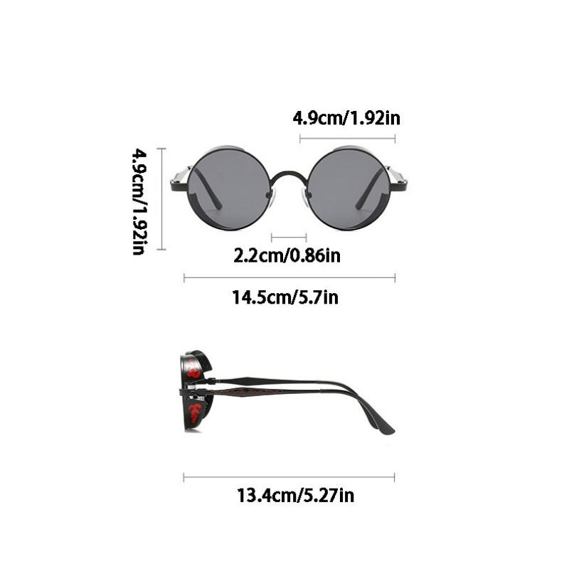 Opolariserade Steampunk-solglasögon för män, mode, runda bågar, metall, retro, accessoarer, kvinnor, punkglasögon, gotiska, körglasögon