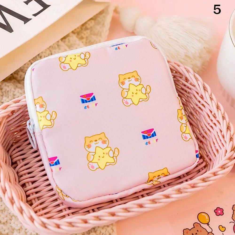 1Pcs Waterproof Sanitary Pads Pouch Tampon Napkin Storage Bag Coin Purse Bag Travel Makeup Lipstick Kawaii Data Cables Organizer