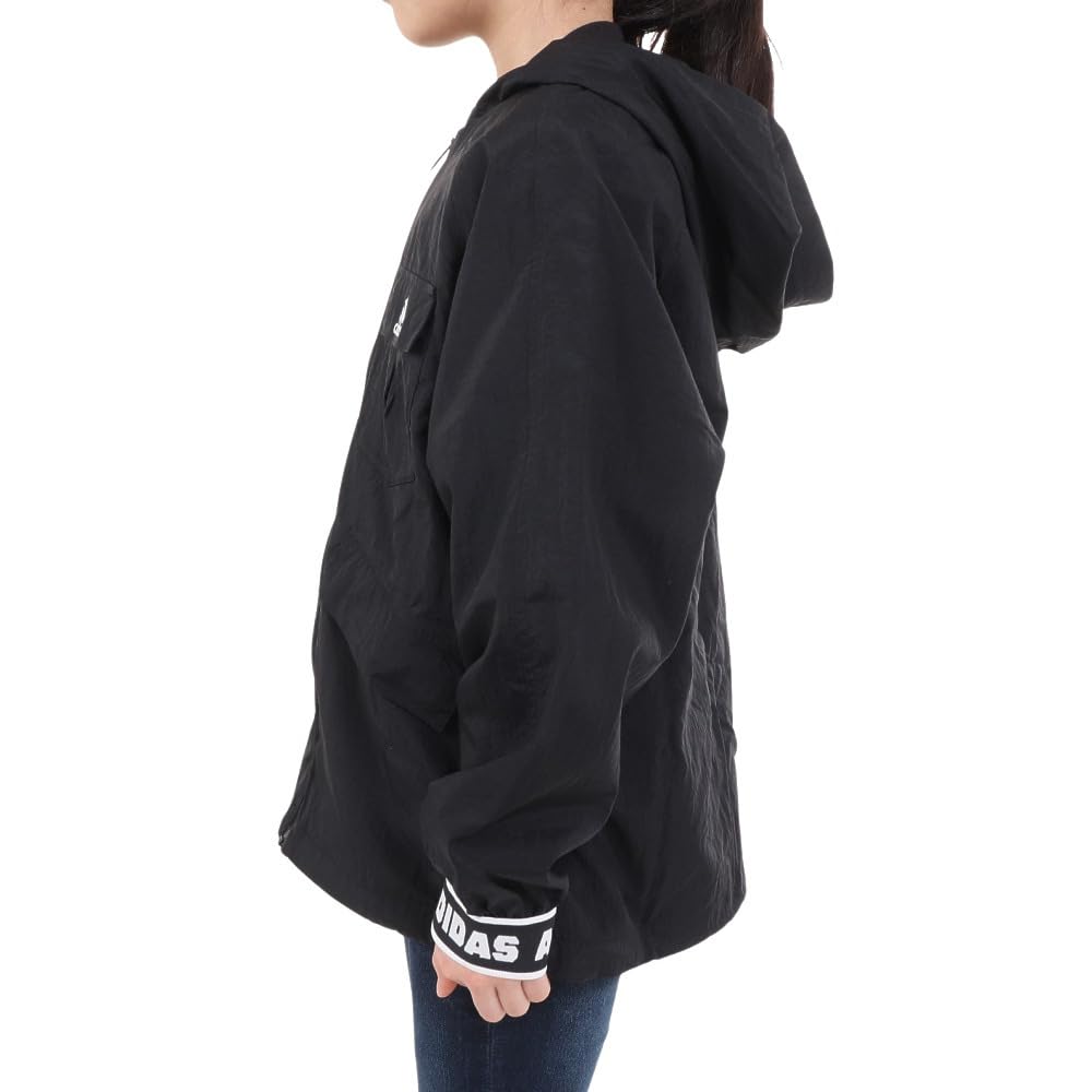 Adidas Dance Woven Windbreaker J130 Jacket, Kids' KOS66, Black/White (IN1904),