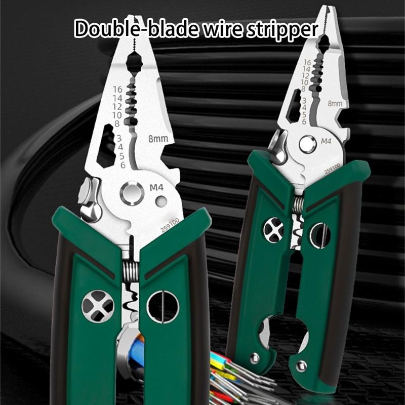 Electrician Wire Crimper Peeler Pliers Cable Stripping Multifunctional Press Plier Terminals Crimping Cutting Tool