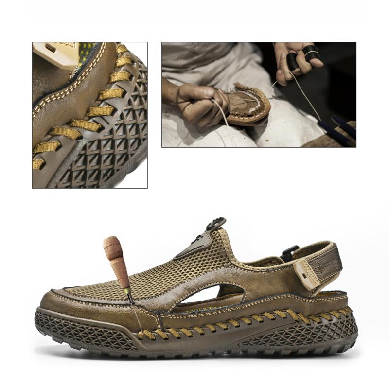 Summer Men's Sandals Outdoor Mesh Sandals Men Sandals Slides Handmade Sandals Roman Outdoor Sneakers