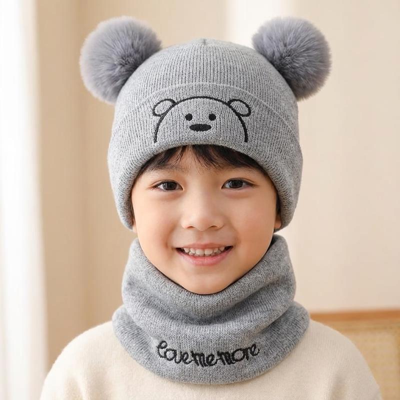 Kids  Winter Knitted Hat & Scarf Set