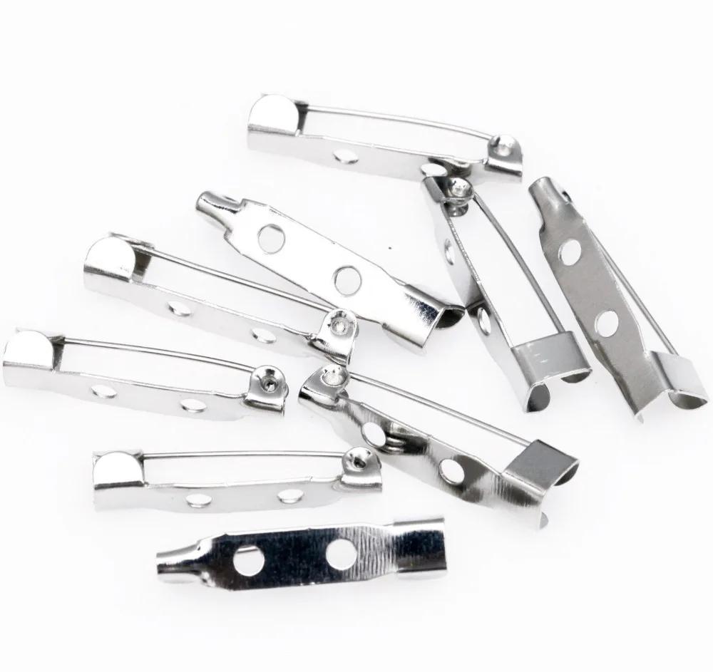 40Pcs Metal Brooch Pins Base Brooch 15/20/25/30/35/38/40mm Lock Back Safety Holder Findings for Jewelry Making Brooch DIY