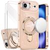 Protective Case - BOOLING - for iPhone Air - Hybrid with Golden Magnetic Ring - 2 Tempered Glasses