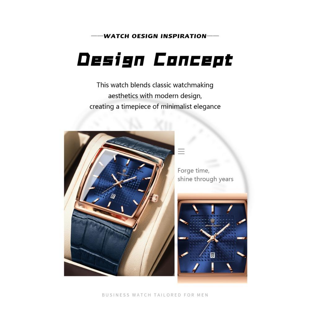 POEDAGAR Top Hohe Qualität Herren Uhr Datum Wasserdicht Mode Leuchtende Uhr für Mann Leder Luxus Herren Quarzuhren +Box