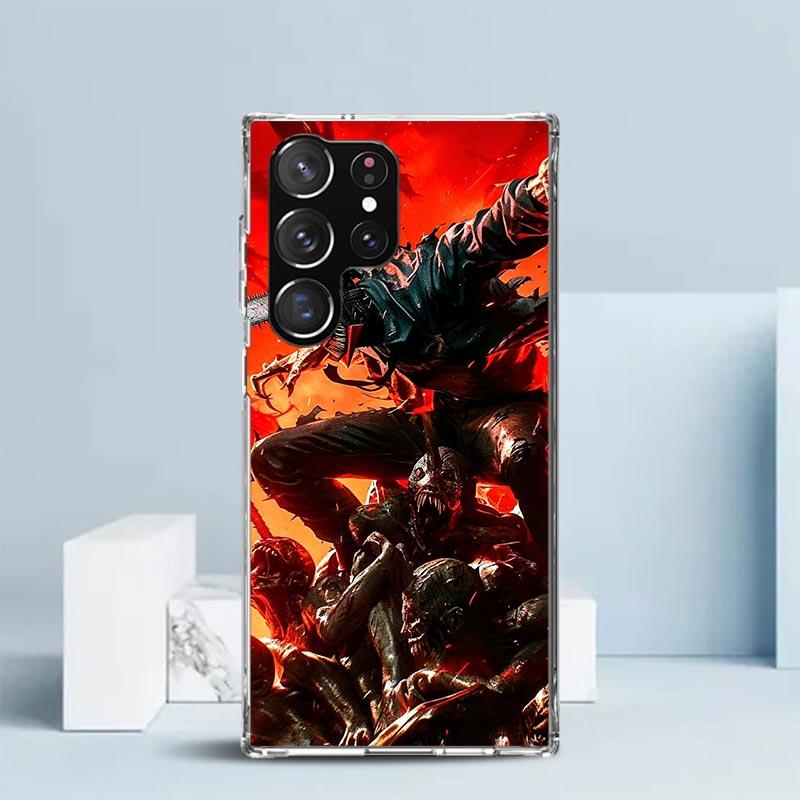 C-Chainsaw Mans Denji Soft Cover for Samsung Galaxy S25 Edge S26 S24 S23 Ultra Phone Case S22 S21 Plus S20 FE Print Pattern Shel