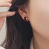 Boucles d'oreilles à clip en émail rouge—Design bobine anti-moustique, Pas besoin de piercing, Parfaites pour le Nouvel An et Noël, Style rétro de Hong Kong