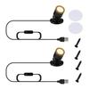 Tledtech Set of 2 LED Mini Spotlight, Small LED Cabinet Light, Figure/Jewelry Display Lamp, Made of Aluminum Alloy, USB Powered, Energy Saving, Power