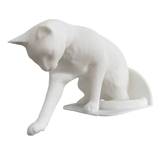 Cat Bookend Stand Matte Black Cat Paw Design Bookend Stable Non-Slip