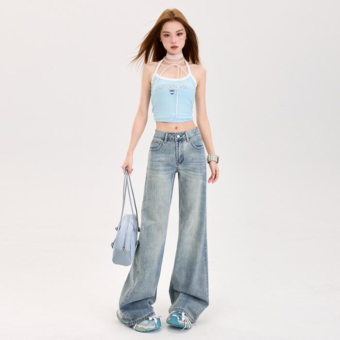 

Женские расклешенные джинсы с низкой талией - весна/лето 2025 г., ретро-узкий крой L