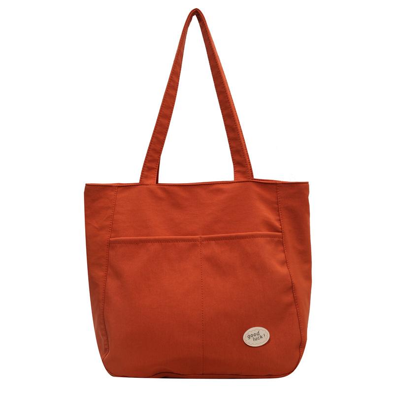 Student Class Commuter Bag, New Large-capacity Niche Shoulder Messenger Bag, Light and Simple Solid Color Tote Bag