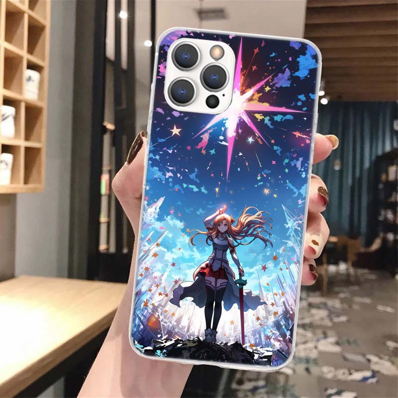 Anime Sword Art Online SAO Soft Phone Case For iPhone 16 15 14 13 12 11 Pro Max X XR XS 7 Plus 8 + SE 16Max Pattern Customized C