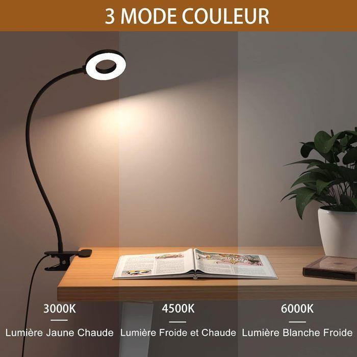 Lampe de Bureau - Non spécifié - Modèle à Pince - 48 LED - 3 Modes d’Éclairage - 10 Niveaux de Luminosité Noir YYV