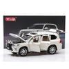 1/24 skala Lexus LX570 odlany model samochodu zabawka, wycofać pojazd zabawkowy z dźwiękiem i światłem dla dzieci maluch chłopcy dziewczęta kolekcja prezentów