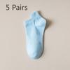 5 Pairs of Women's Summer Thin Girdle Waist Deodorant Breathable Sports Cotton Socks