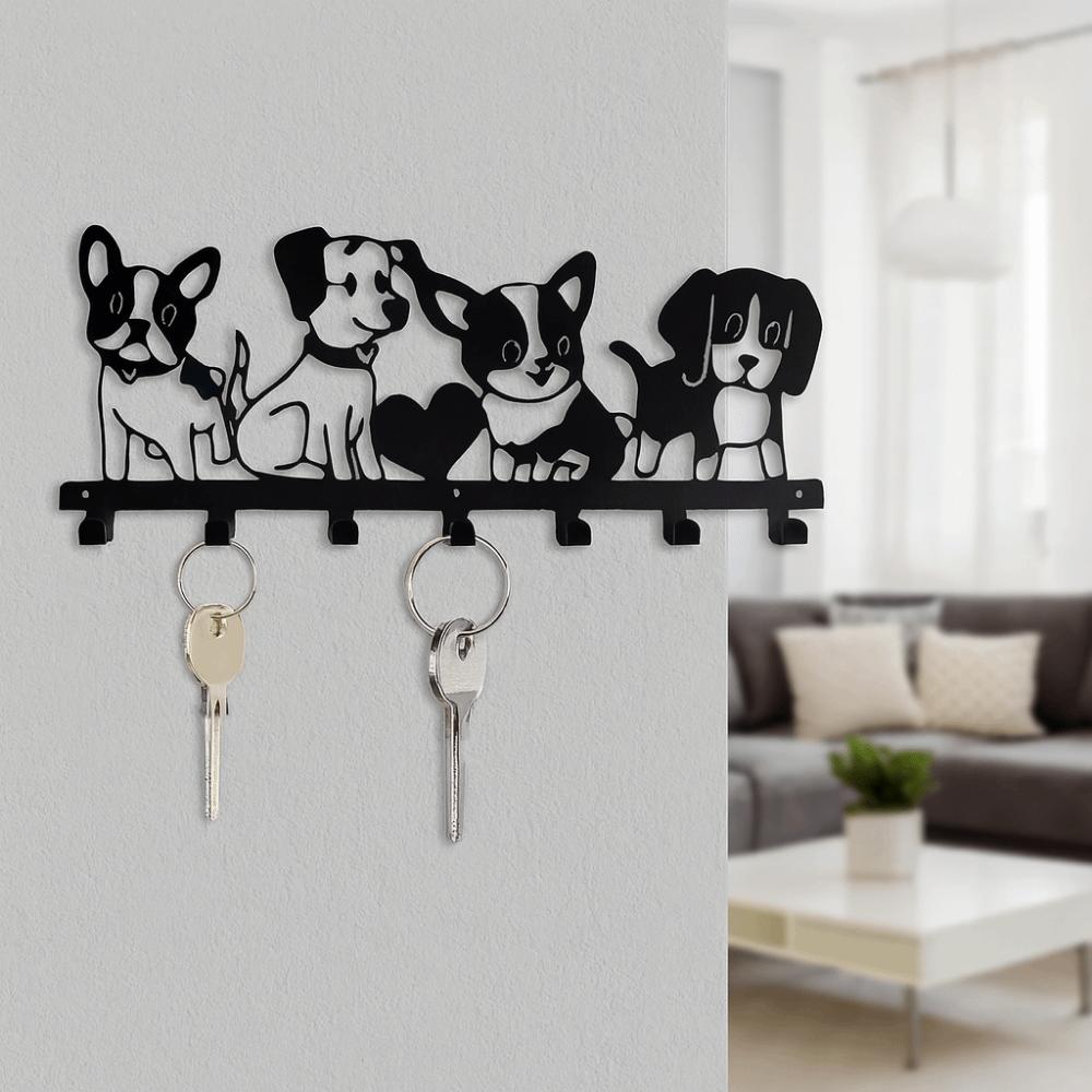 Nordic Cartoon Dog Coat Hook Black Key Holder Durable Dog Wall Hat Hanger  Home Decor