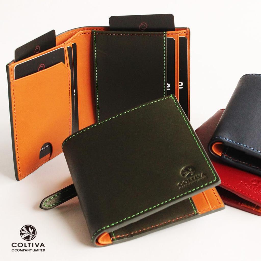 CCOMPANY LIMITED Women's Cortiva 2 Mini Wallet (Red) with Coin Purse and Card Case, Full Vegetable Tanned Leather