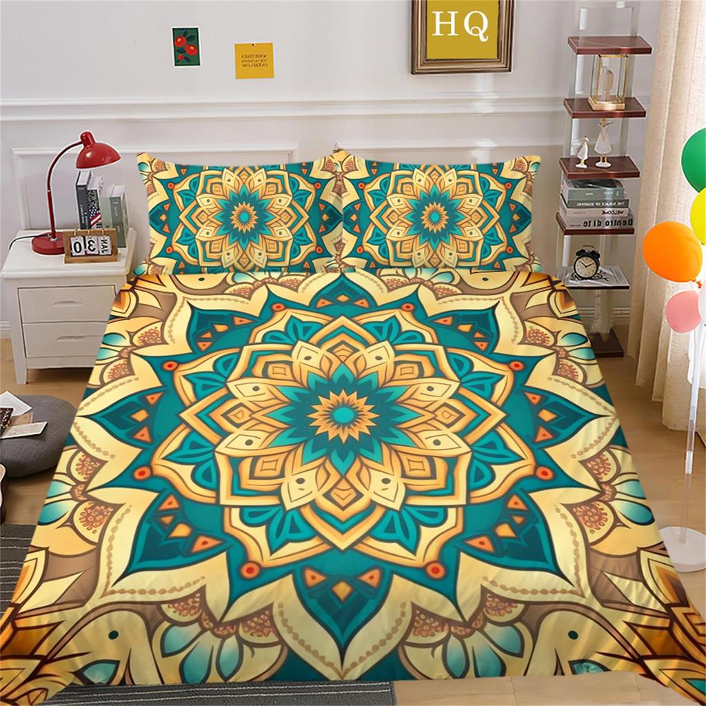 3D Digital Printing Bedding Set Bohemian Datura Quilt Cover Pillow Case Home Bedding Set AU/EU/US Full Size Single/Double Bed
