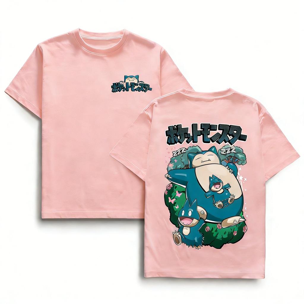 Pokemon Anime Cotton Graphic T Shirt Men Women 2026 Summer Y2k Short Sleeve Tee Casual Tops Snorlax Kawaii Streetwear Fashion