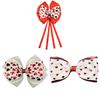 Valentine's Swallowtail Bow Hair Clip with Heart Pattern for Kids