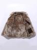 Men's European Mid-Length PU Leather Jacket, Large, Fleece-Lined for Autumn/Winter