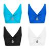 Stilvolles Badeshirt Saisonale Wassersportbekleidung Einfarbiges kurzes Oberteil Verdrehte Vorderseite Atmungsaktives Gewebe für Damen