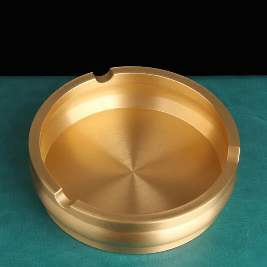 Brass Ashtray – 3.5in Durable Polished Gold Finish, Elegant Anti-Rust Design for Home, Office, or Gift