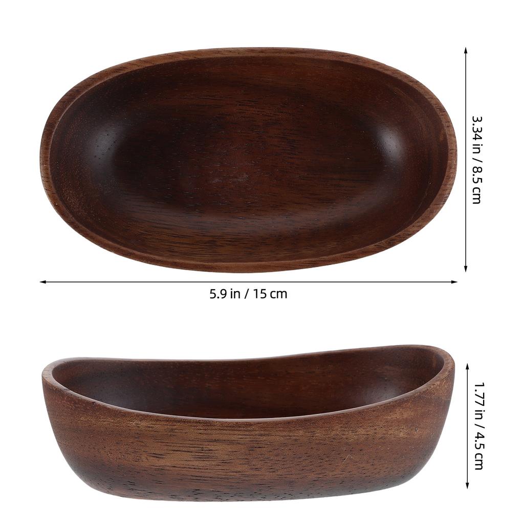 Wooden Boat Serving Plate Rustic Style Approx 5.8 X 3.3 X 1.7 Handmade Wood Fruit Bowl Salad Snack Tray Dessert Coffee Table