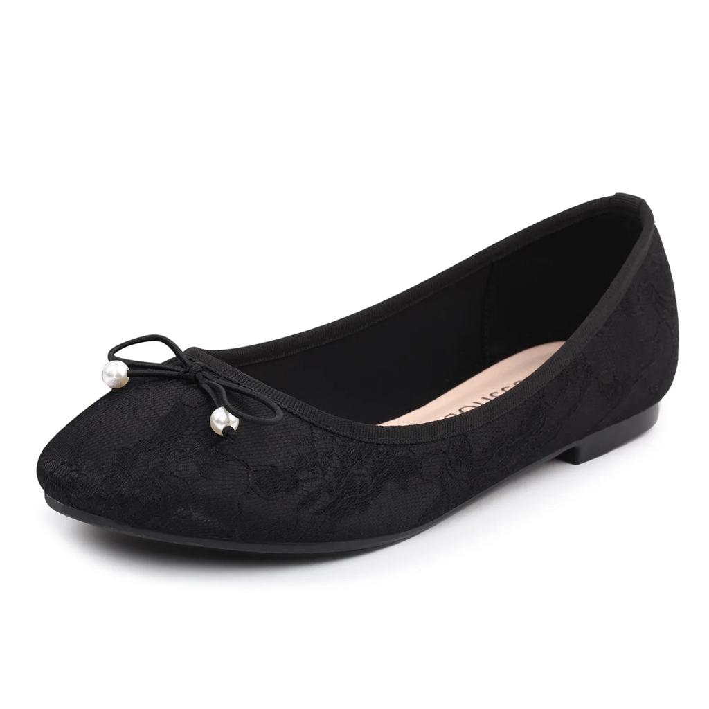 Damsko Ballerinasko Låg Klack Förtrollande Charm Barfota Slip-on Bekväma Andningsbara Damer Grund Halsad Loafers Skor