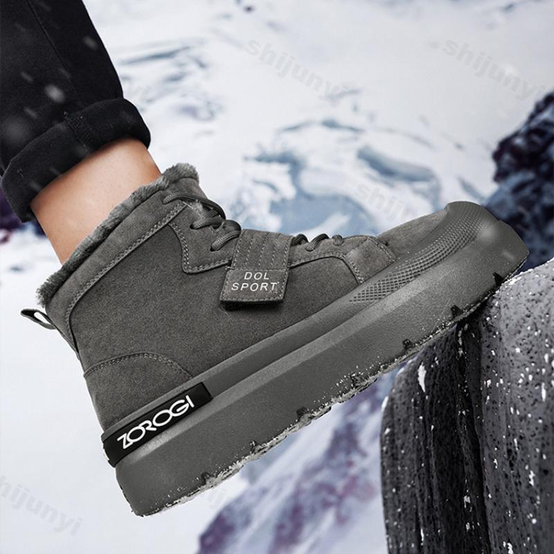 Men's Boots Outdoor Sports High Top Boots Comfortable 2025 New Trend Platform Shoes Retro Plush Warm Non-slip Botas Para Hombre