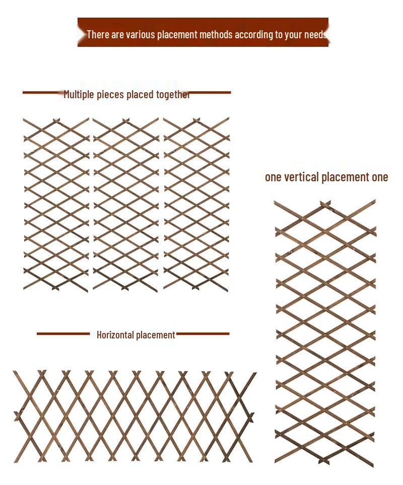 Expandable Garden Trellis with Preservative Wood for Climbing Plants