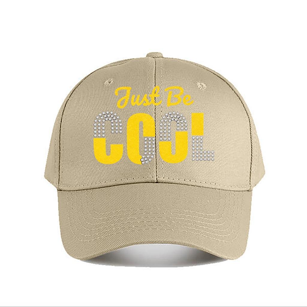 Just Be Cool Rhinestone Glitter Baseball Cap Fashion Unisex Sunhat Womens Outdoor Sports