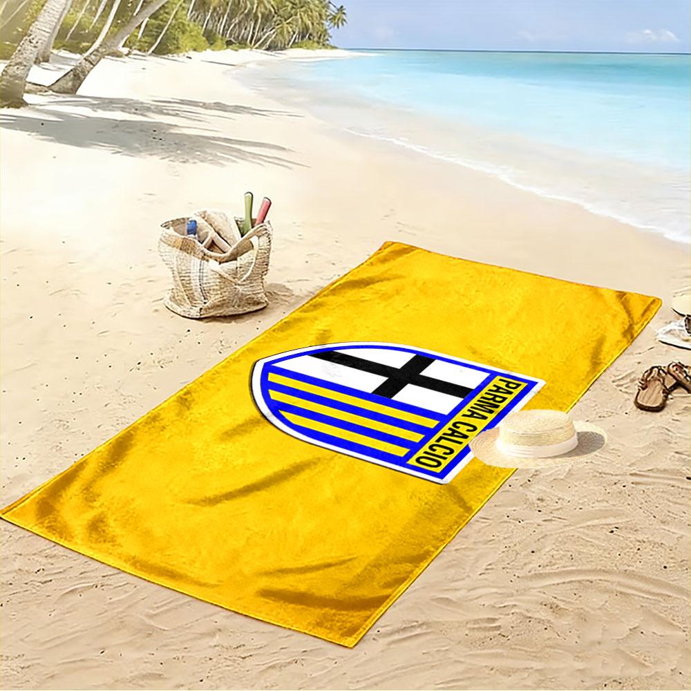 Giant Beach Towel with Parma Calcio Italian Club Badge, Ultra Soft Quick Dry Microfiber, Fade Resistant, for Pool Beach Vacation