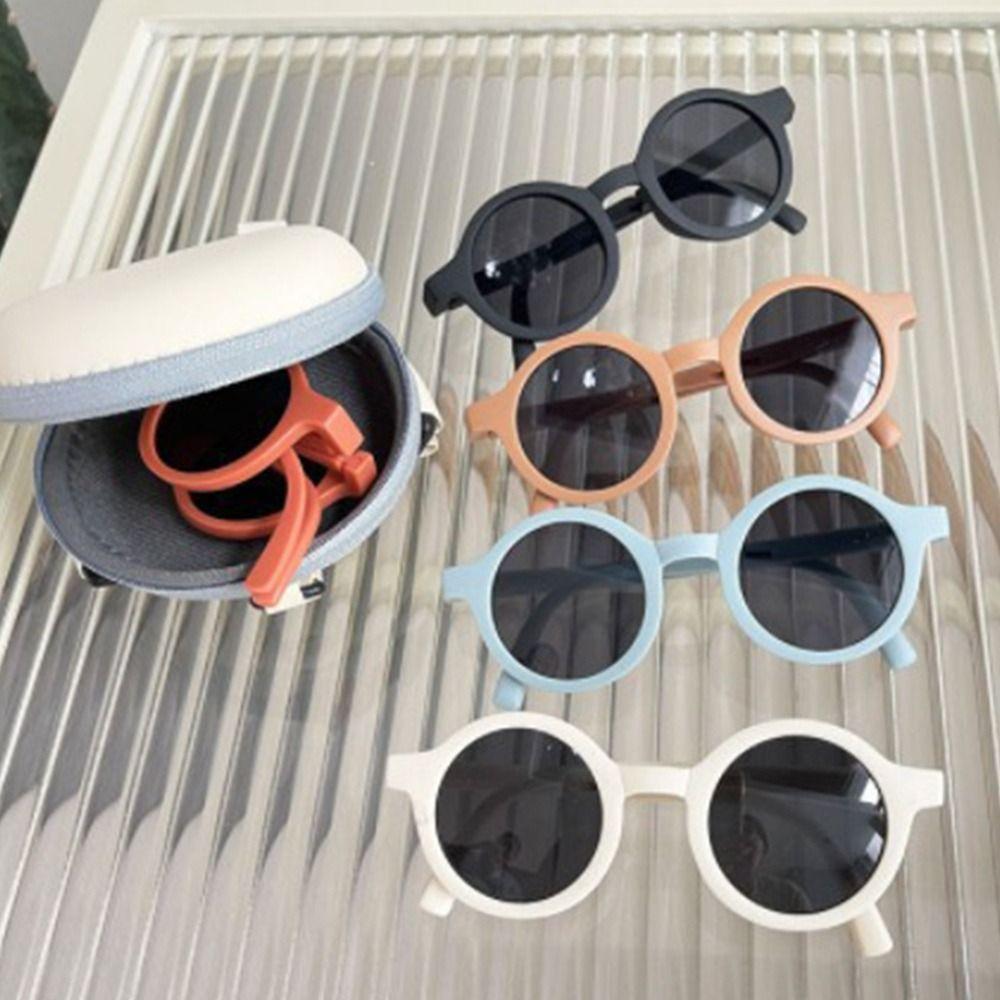 Foldable Design Children's Sunglasses Candy Colored Round Frame Sunglasses  For Girls