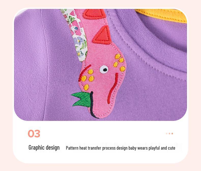 Little Maven Girls' Cartoon Short-Sleeve Summer Dress - European & American Style.