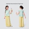 Girls' New Chinese Style Floral Short Sleeve Top