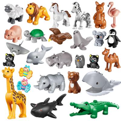 NEW Large Building Blocks Animals Figures Dinosaur Kangaroo DIY Bricks Assembly Toys for Kids Children Gift Educational Play